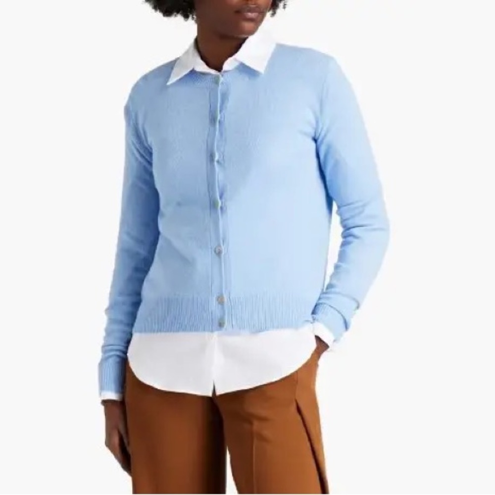 NWT THE ROW Annamaria Cashmere Cardigan Blue Medium - Picture 2 of 11